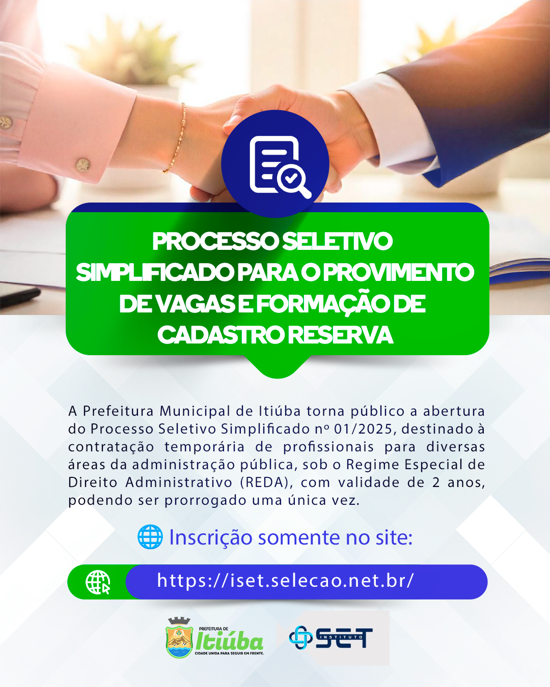 PROCESSO SELETIVO SIMPLIFICADO 2025 – PREFEITURA DE ITIÚBA