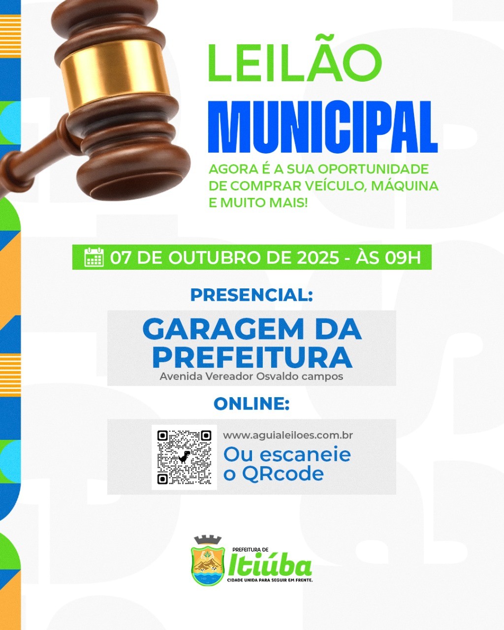 Prefeitura de Itiúba divulga Edital de Leilão Público nº 001/2025